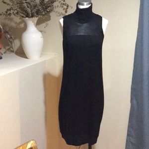 Sleeveless turtleneck sweater dress